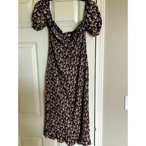 NWT Abercrombie & Fitch off shoulder, smocked midi dress; size L Tall